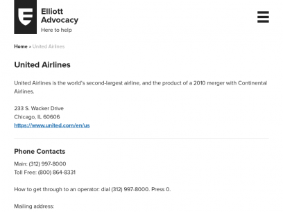 United Airlines - Elliott Advocacy