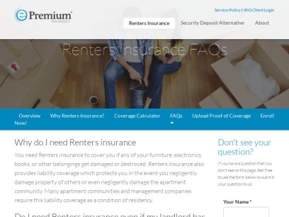Renters Insurance FAQ - ePremium Insurance