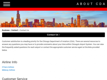 
	
	Contact Us | O&#39;Hare (ORD) and Midway (MDW) International Airports | Offical Website

