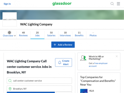 WAC Lighting Company Call Center Customer Service Jobs in Brooklyn | Glassdoor