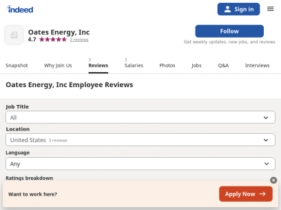Working at Oates Energy, Inc: Employee Reviews | Indeed.com