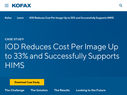 IOD Reduces Cost Per Image Up to 33% and Successfully Supports HIMS