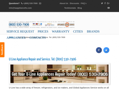 U Line Appliance Repair and Service. Tel: (800) 530-7906
