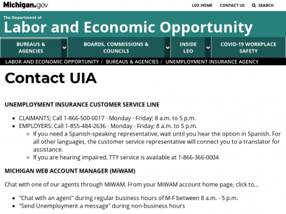 Labor and Economic Opportunity - Contact UIA