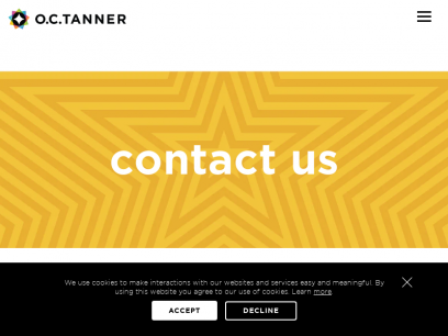 Contact Sales | Contact Support | O.C. Tanner
    