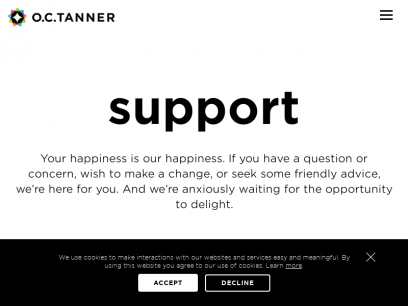 Customer Support | O.C. Tanner
    