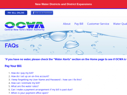 FAQs &#8211; OCWA