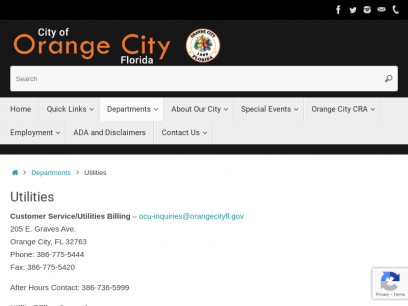 Utilities &#8211; City of Orange City