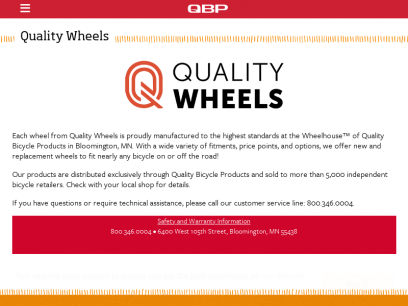 Quality Wheels | Quality Bicycle Products