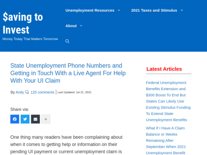 State Unemployment Phone Numbers and Getting in Touch With a Live Agent For Help With Your UI Claim | $aving to Invest