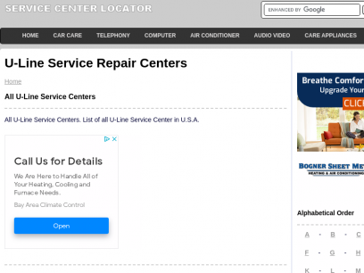 U-Line Repairs U.S.A., U-Line Service Centers