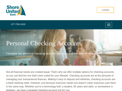 
      Personal Checking Accounts | Shore United Bank in MD, DE, VA
    