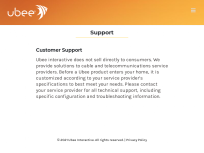 Support &#8211; Ubee Interactive