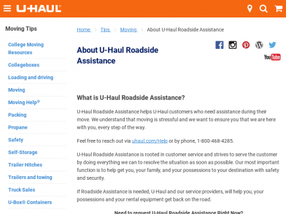About U-Haul Roadside Assistance | U-Haul