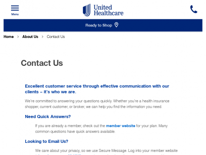Contact Customer Service | UnitedHealthOne
