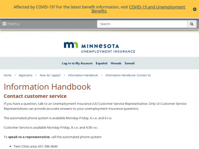 contact-us /  Applicants - Unemployment Insurance Minnesota
