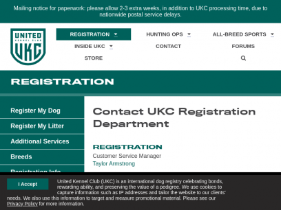  Contact Registration | United Kennel Club (UKC)