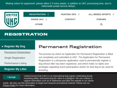  Permanent Registration | United Kennel Club (UKC)