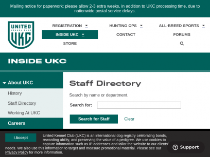  Staff Directory | United Kennel Club (UKC)
