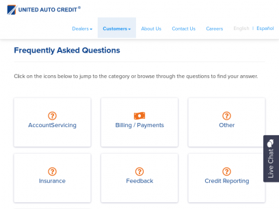 
	Customer Frequently Asked Questions | Customer Service | United Auto Credit
