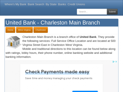 United Bank in Charleston West Virginia - 500 Virginia Street East Hours and Directions