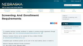 
                            8. Screening and Enrollment Requirements - DHHS - Nebraska Medicaid Provider Portal