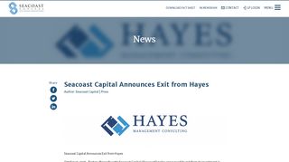 
                            8. Seacoast Capital Announces Exit from Hayes | Seacoast Capital - Mdaudit Enterprise Portal