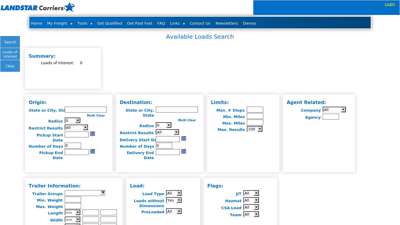 
                            2. Search Available Loads - Landstar Portal login page
