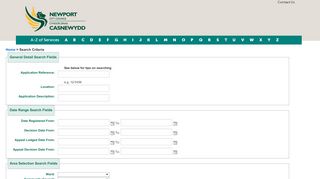 
                            2. Search Criteria - Newport City Council - Planning Online - Newport Planning Portal