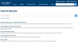 
                            6. Search for Information | Sanford Health - My Sanford Chart Portal Page