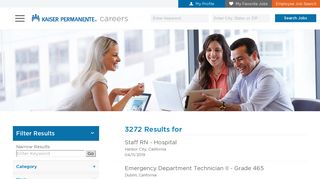 
                            5. Search our Job Opportunities at Kaiser Permanente - Kaiser ... - Kaiser Careers Portal