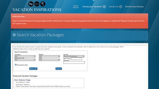 
                            4. Search Packages - Vacation Inspirations - Vacation Inspirations Member Portal