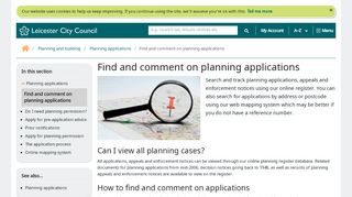 
                            1. Search planning applications - Leicester City Council - Leicester City Council Planning Portal