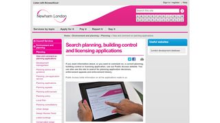 
                            1. Search planning, building control and licensing applications - Newham Planning Portal