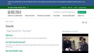 Search | Rush University Medical Center - Rush University My Chart Portal