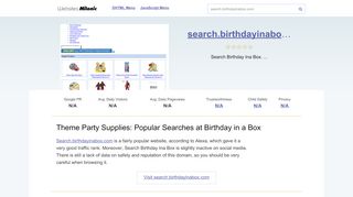 
                            1. Search.birthdayinabox.com website. Theme Party Supplies ... - Www Clicksforprize Com Portal