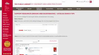 Searching the Catalog for eBooks and eAudiobooks - Cincinnati Library Portal