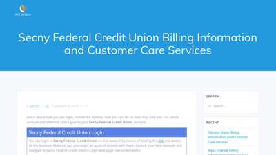 
                            9. Secny Federal Credit Union Billing Information and ...