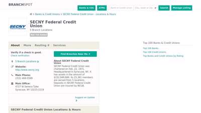 
                            10. SECNY Federal Credit Union - Branchspot