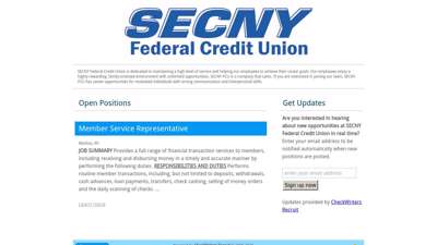 
                            7. SECNY Federal Credit Union Career Opportunities