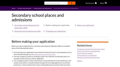 
                            4. Secondary school places and admissions - Swindon