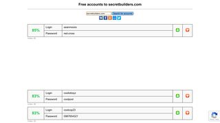 
                            3. secretbuilders.com - free accounts, logins and passwords - Secretbuilders 2 Portal
