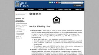 
                            1. Section 8 | Official website of the City of Tucson - Section 8 Housing Tucson Portal