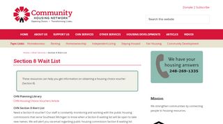 
                            8. Section 8 Wait List | Community Housing Network - Mshda Applicant Portal