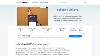 
                            8. Secura.e-sim.org website. Esim - Free MMOG browser game. - Secura E Sim Org Portal