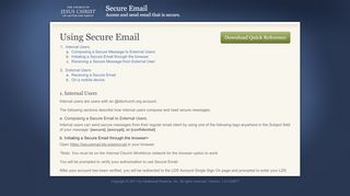 
Secure Email Information - The Church of Jesus Christ of ...
