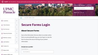 
Secure Forms Login | UPMC Pinnacle  

