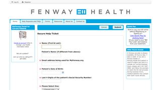 
                            5. Secure Help Request - MyFenway - Fenway Health - Fenway Health Portal
