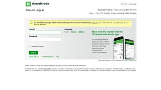 
Secure Log-in - TD Ameritrade Login  
