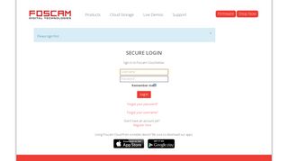 
                            6. Secure login - Foscam Cloud Portal